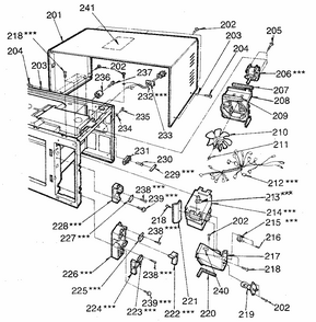Switches And Microwave Diagram and Parts List for 7218911580  Kenmore Microwave