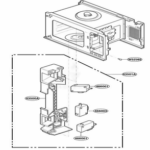 Latch Board Parts Diagram and Parts List for KCMS185JBT CBSEKAD LG Wall Oven
