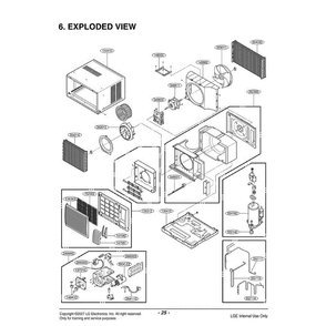 Section Diagram and Parts List for R1404 AWYCUSG LG Air Conditioner