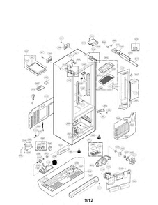 Case Parts Diagram and Parts List for LFX25975SB 02 LG Refrigerator