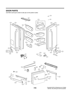 Door Parts Diagram and Parts List for GR-L268LSJM ASTCNA4 LG Refrigerator