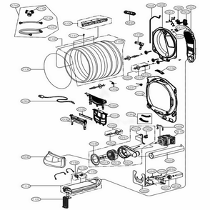 Drum And Motor Assembly Electric Type Diagram and Parts List for DLEX7880WE ABWEEUS LG Dryer
