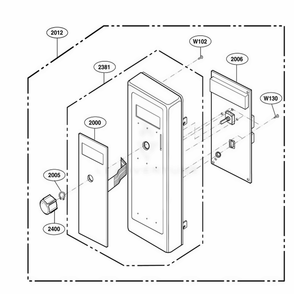 Control Panel Parts Diagram and Parts List for RFS518G ASTQAMA LG Range