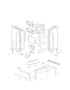 Door Parts Diagram and Parts List for LFX28978SW 02 LG Refrigerator