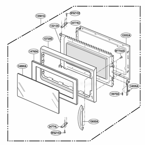 Door Parts Diagram and Parts List for YKHMC107EWH0 WHEKAC LG Range