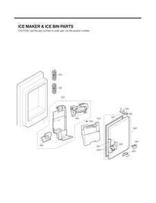 Ice Maker And Ice Bin Parts Diagram and Parts List for LFX31995ST 01 LG Refrigerator