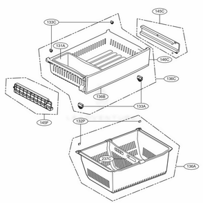 Freezer Parts Diagram and Parts List for LFCC22426S ASTCNA2 LG Refrigerator