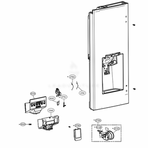 Dispenser Parts Diagram and Parts List for LMXS28626S ASTCNA2 LG Refrigerator