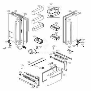 Door Parts Diagram and Parts List for LFXS24626S ASTCNA0 LG Refrigerator
