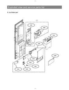 Ice Water Part Diagram and Parts List for LRMVC1803S ASTCNA0 LG Refrigerator