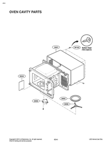 Oven Cavity Parts Diagram and Parts List for MS2040FRSE CSBESTD LG Microwave