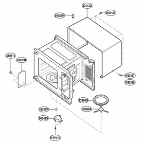 Oven Cavity Parts Diagram and Parts List for JES1351PWD AM2EGEU LG Range