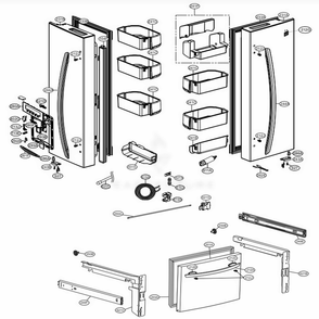 Door Parts Diagram and Parts List for LFD22786SB AWBCNA1 LG Refrigerator
