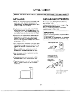 Installations Diagram and Parts List for MA-1905W  LG Microwave