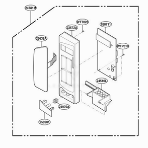 Part Location Diagram of 6638W2A383A LG KEY MEMBRANE