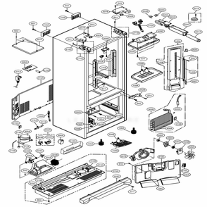 Case Parts Diagram and Parts List for 71012 ASWCSE0 LG Refrigerator
