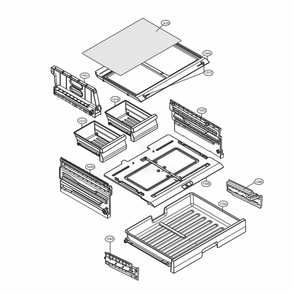 Refrigerator Parts - Pantry Diagram and Parts List for 72303 ASTCSE0 LG Refrigerator