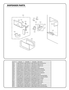 Dispenser Parts Diagram and Parts List for GC-L258VQXD AWBCSE2 LG Refrigerator