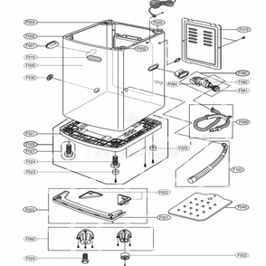 Outer Case Assembly Diagram and Parts List for WSLS1500HWW ABWEGEA LG Washer