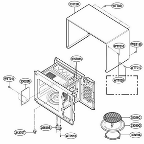 Oven Cavity Parts Diagram and Parts List for JMC9158AAW AWHEJEN LG Wall Oven