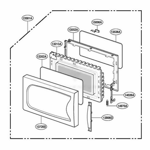 Part Location Diagram of 3581W1A162J LG Door gross assy