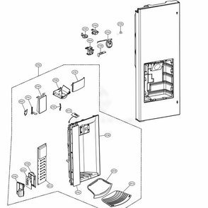 Dispenser Parts Diagram and Parts List for LFX28968ST ASTCNA2 LG Refrigerator