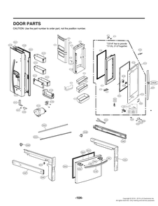Door Parts Diagram and Parts List for GR-X288NSSM ASTCNA0 LG Refrigerator