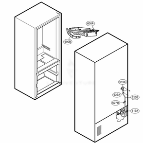 Ice Maker Parts Diagram and Parts List for 71609 AWBCSE1 LG Refrigerator