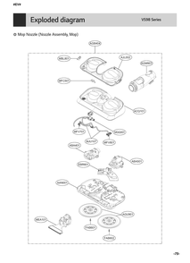 Nozzle Assembly; Mop Diagram and Parts List for VS9813UWH AVWELGA LG Canister Vacuum