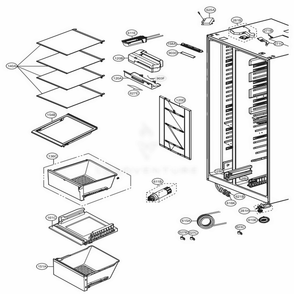 Refrigerator Compartment Diagram and Parts List for 51832 ASWCSE3 LG Refrigerator