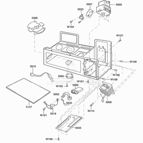 Interior Parts 1 Diagram and Parts List for DOTRC11B ABKEDOM LG Wall Oven