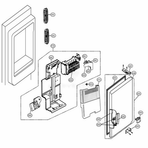 Ice Maker And Ice Bin Parts Diagram and Parts List for 74029 AWBCSE1 LG Refrigerator