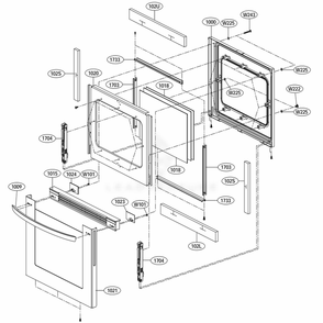 Door Parts Diagram and Parts List for LRG3083ST FSTELGA LG Range