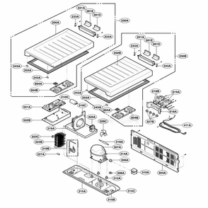 Main 1 Diagram and Parts List for GRK243PRS ACRCSJA LG Refrigerator