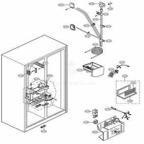 Ice And Water Parts Diagram and Parts List for 51026 ATI2SER LG Refrigerator