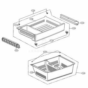 Freezer Parts Diagram and Parts List for LFX25978SB AWBCNA0 LG Refrigerator