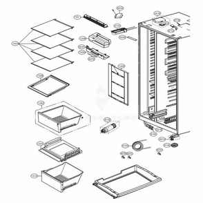 Refrigerator Compartment Diagram and Parts List for LSXC22426S ASTCNA0 LG Refrigerator