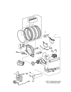 Drum And Motor Assembly Parts Diagram and Parts List for DLGX3886W  LG Dryer