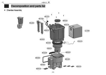 Part Location Diagram of AJL75313913 LG TANK ASSEMBLY,DUST