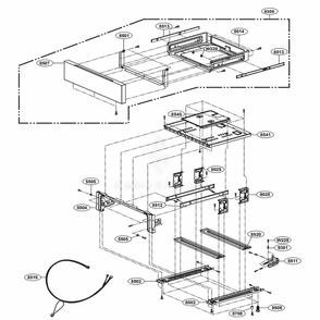 Drawer Parts Diagram and Parts List for LRG3083ST FSTELGA LG Range