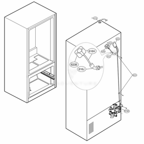 Valve And Water Tube Parts Diagram and Parts List for LFXS28968D ASBCNA1 LG Refrigerator