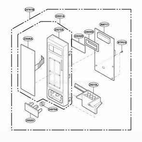 Control Panel Parts Diagram and Parts List for MT4070SKQ CW1EWRP LG Wall Oven