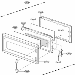 Part Location Diagram of 3581W1A181H LG DOOR Assembly