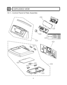 Control Panel And Plate Assembly Diagram and Parts List for RN1368AS ABWESEU LG Dryer