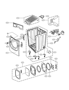 Drum And Motor Parts Diagram and Parts List for DLGX2802R  LG Dryer