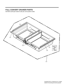 Full Convert Drawer Parts Diagram and Parts List for GR-J23GMKYM ASBCNA0 LG Refrigerator