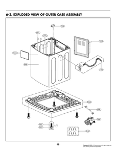 Outer Case Assembly Diagram and Parts List for T1889EFHU5 ASSEUUS LG Washer
