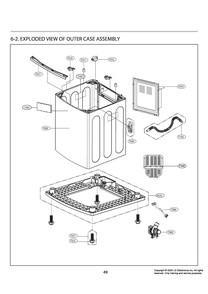 Outer Case Assembly Diagram and Parts List for T1799SEHTW ABWETUS LG Washer