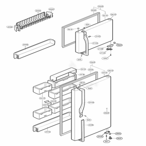 Door Parts Diagram and Parts List for 73254 ABICSEA LG Refrigerator