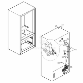 Valve And Water Tube Parts Diagram and Parts List for LFXS26596M AMTCNA0 LG Refrigerator